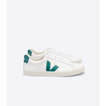 Veja ESPLAR LEATHER Sneakers Dames White/Green | NL 619KOR